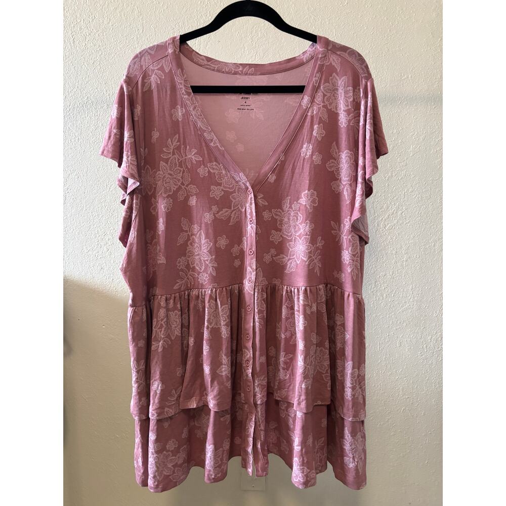 Torrid Super Soft Jersey Knit Top Tee Plus Size 4 / 4X Pink - Picture 2 of 5